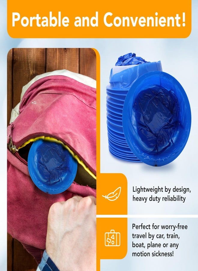 Reli. Vomit Bags Disposable (32 Pack) Disposable Barf Bags, 1000ml | Throw Up, Emesis, Nausea, Motion Sickness | Use for Car, Adults, Kids, Travel Friendly (Blue) - Image 5